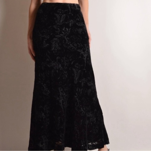 RALPH LAUREN NWT Floral Print Velvet Skirt NWT 1990s - Picture 2 of 11